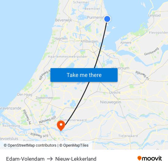 Edam-Volendam to Nieuw-Lekkerland map