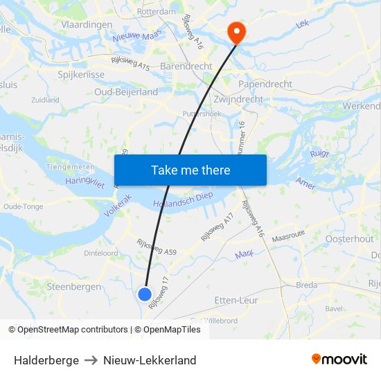 Halderberge to Nieuw-Lekkerland map