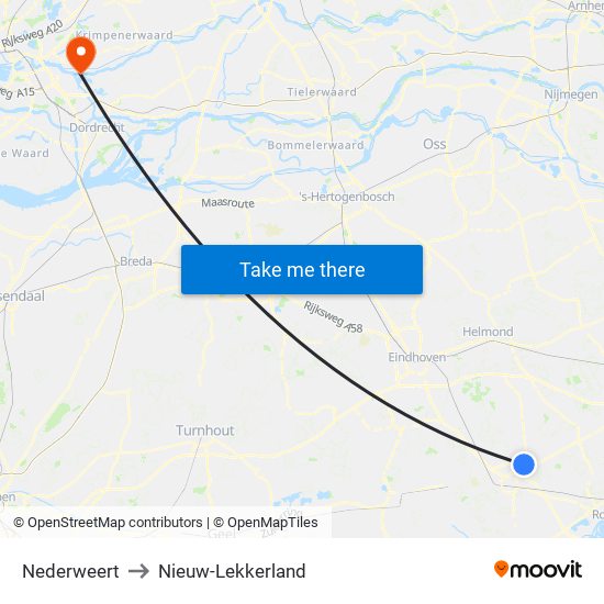 Nederweert to Nieuw-Lekkerland map