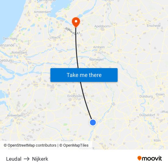 Leudal to Nijkerk map