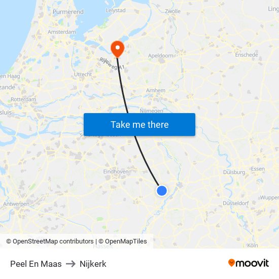 Peel En Maas to Nijkerk map