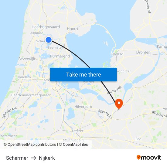 Schermer to Nijkerk map