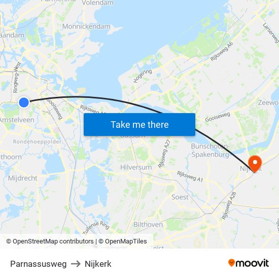 Parnassusweg to Nijkerk map