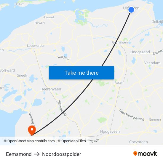 Eemsmond to Noordoostpolder map