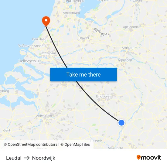Leudal to Noordwijk map