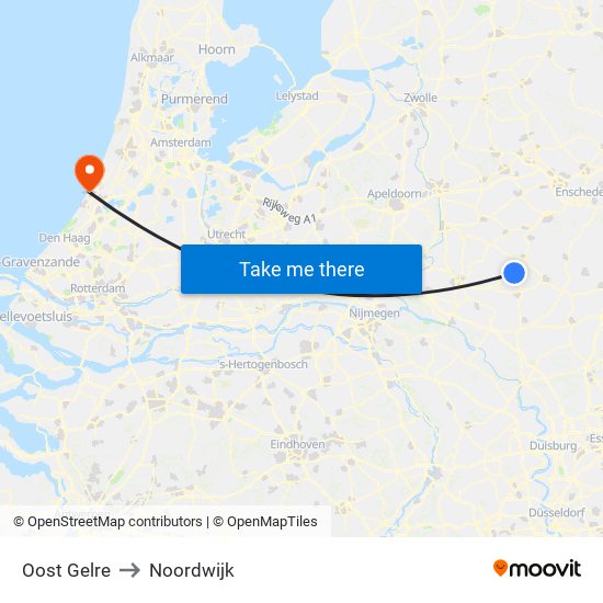 Oost Gelre to Noordwijk map