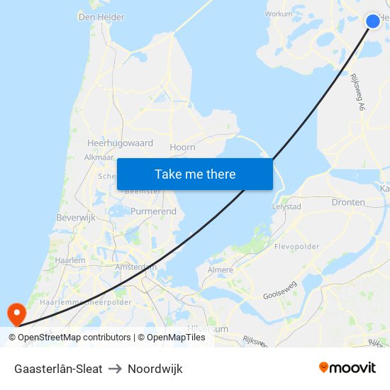 Gaasterlân-Sleat to Noordwijk map