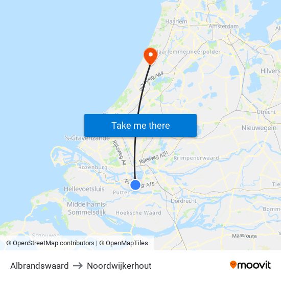 Albrandswaard to Noordwijkerhout map