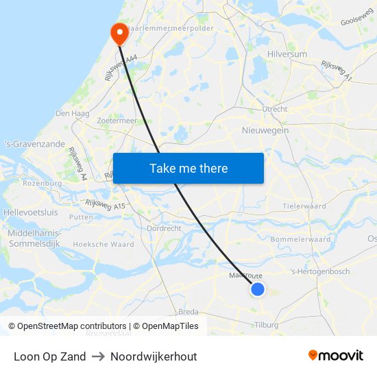 Loon Op Zand to Noordwijkerhout map