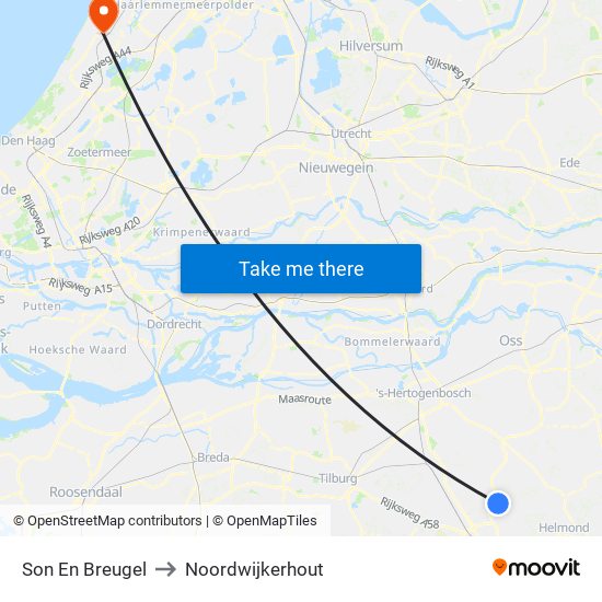 Son En Breugel to Noordwijkerhout map