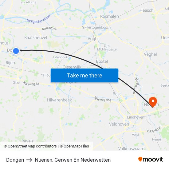 Dongen to Nuenen, Gerwen En Nederwetten map