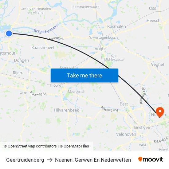 Geertruidenberg to Nuenen, Gerwen En Nederwetten map