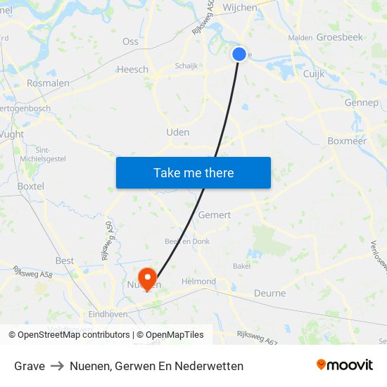 Grave to Nuenen, Gerwen En Nederwetten map