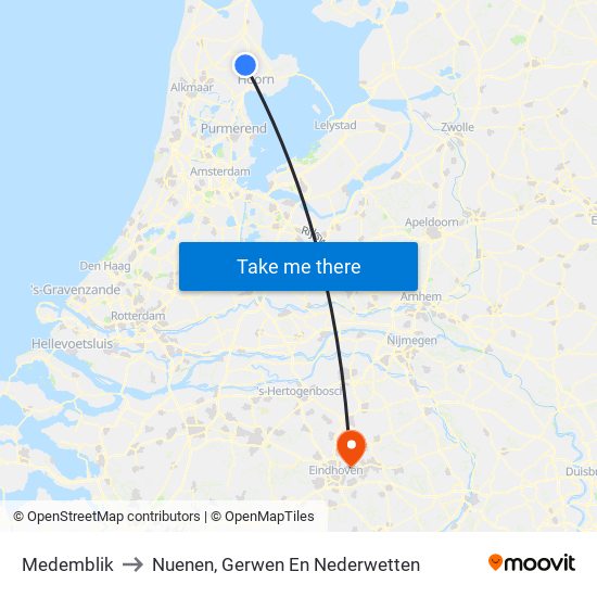 Medemblik to Nuenen, Gerwen En Nederwetten map