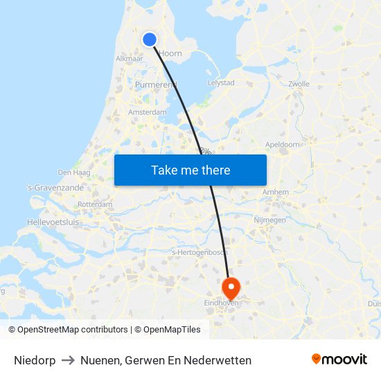 Niedorp to Nuenen, Gerwen En Nederwetten map