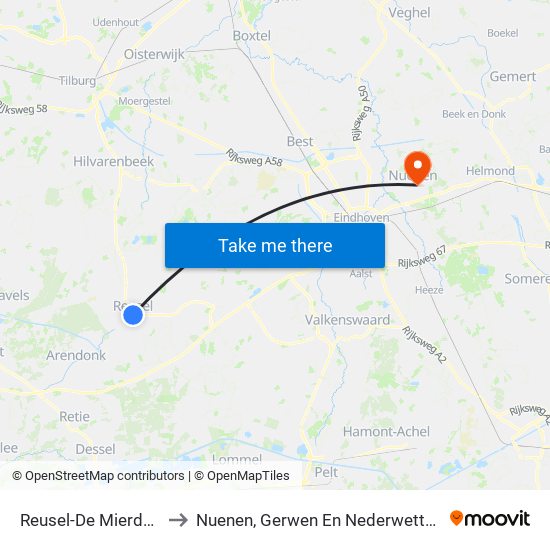 Reusel-De Mierden to Nuenen, Gerwen En Nederwetten map