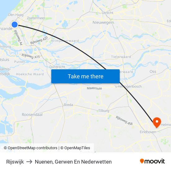 Rijswijk to Nuenen, Gerwen En Nederwetten map