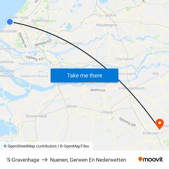 'S-Gravenhage to Nuenen, Gerwen En Nederwetten map