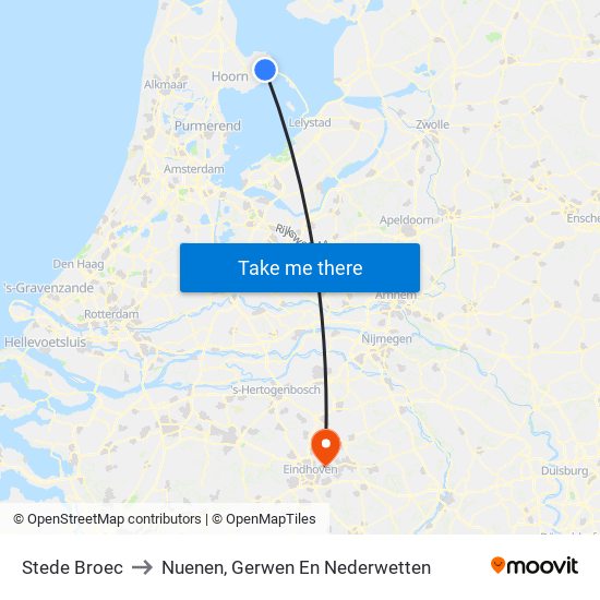 Stede Broec to Nuenen, Gerwen En Nederwetten map