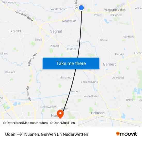 Uden to Nuenen, Gerwen En Nederwetten map