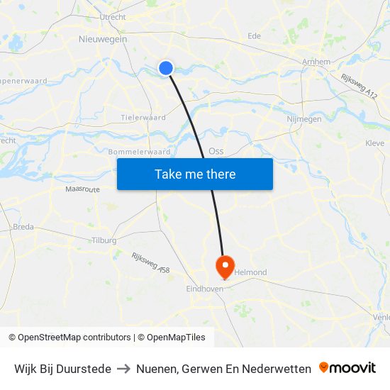 Wijk Bij Duurstede to Nuenen, Gerwen En Nederwetten map