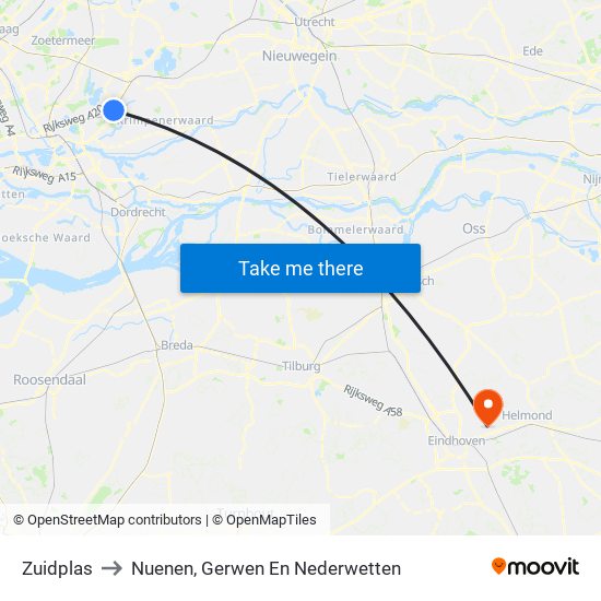 Zuidplas to Nuenen, Gerwen En Nederwetten map