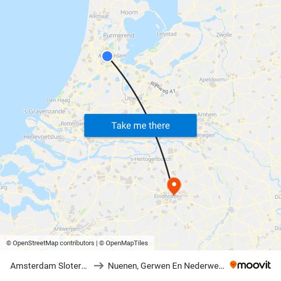 Amsterdam Sloterdijk to Nuenen, Gerwen En Nederwetten map