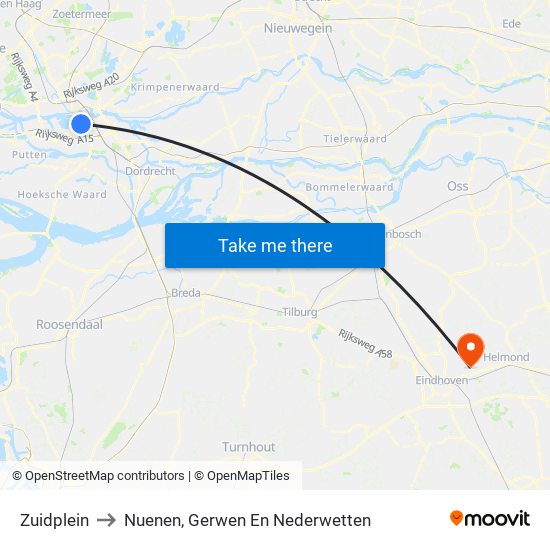 Zuidplein to Nuenen, Gerwen En Nederwetten map