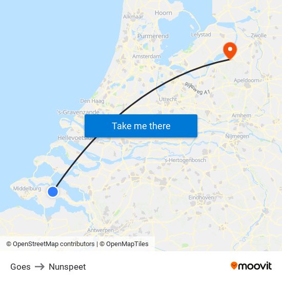 Goes to Nunspeet map