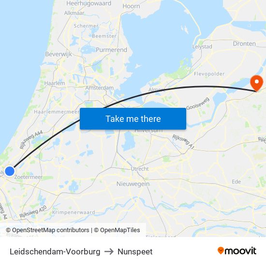 Leidschendam-Voorburg to Nunspeet map