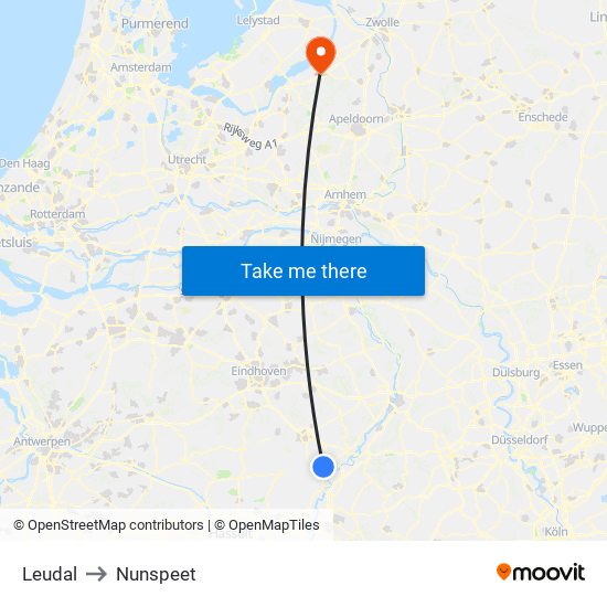 Leudal to Nunspeet map