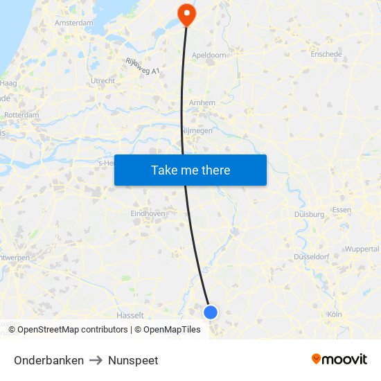 Onderbanken to Nunspeet map