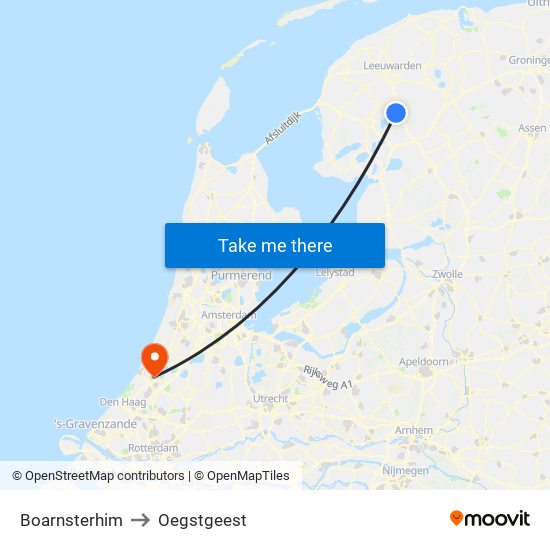 Boarnsterhim to Oegstgeest map