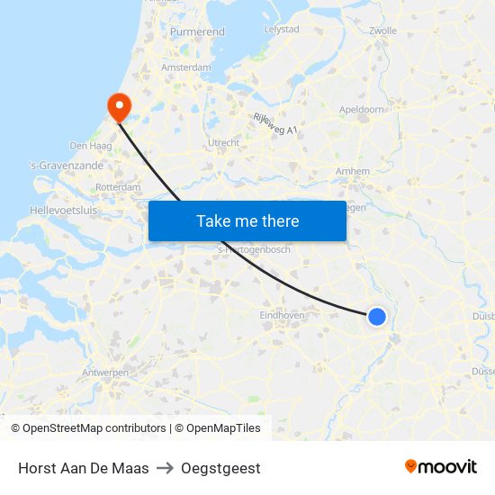Horst Aan De Maas to Oegstgeest map