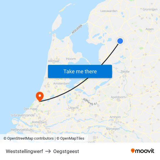 Weststellingwerf to Oegstgeest map