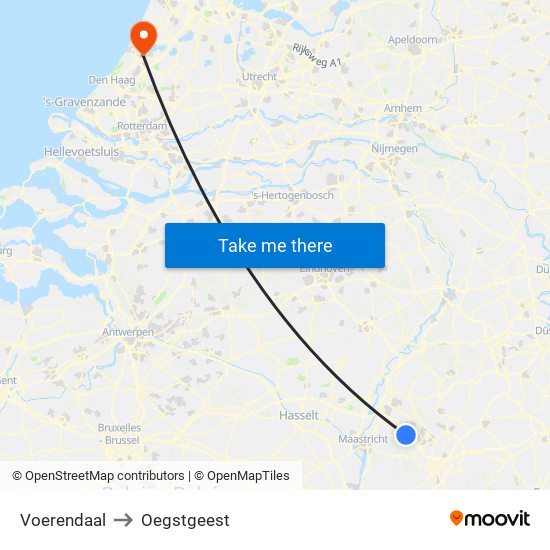 Voerendaal to Oegstgeest map