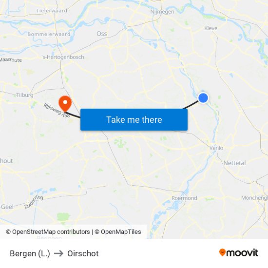 Bergen (L.) to Oirschot map
