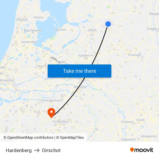 Hardenberg to Oirschot map