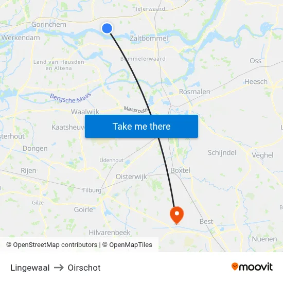 Lingewaal to Oirschot map