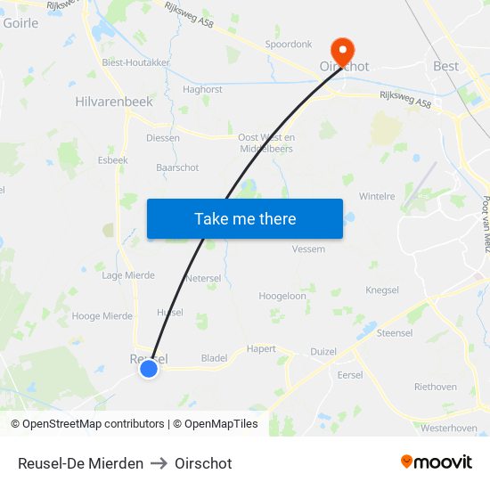 Reusel-De Mierden to Oirschot map