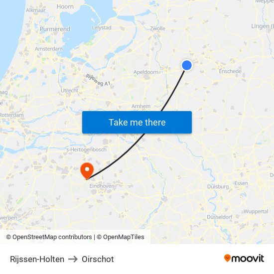 Rijssen-Holten to Oirschot map