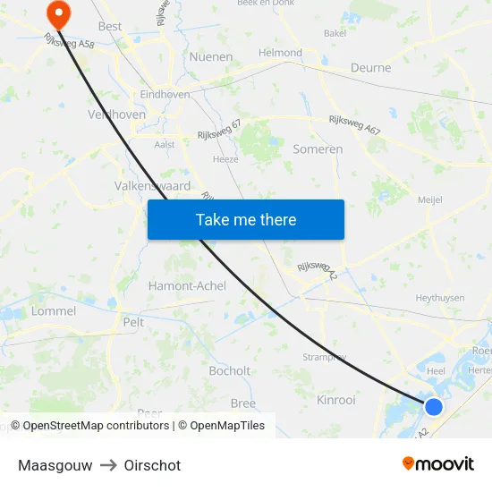 Maasgouw to Oirschot map