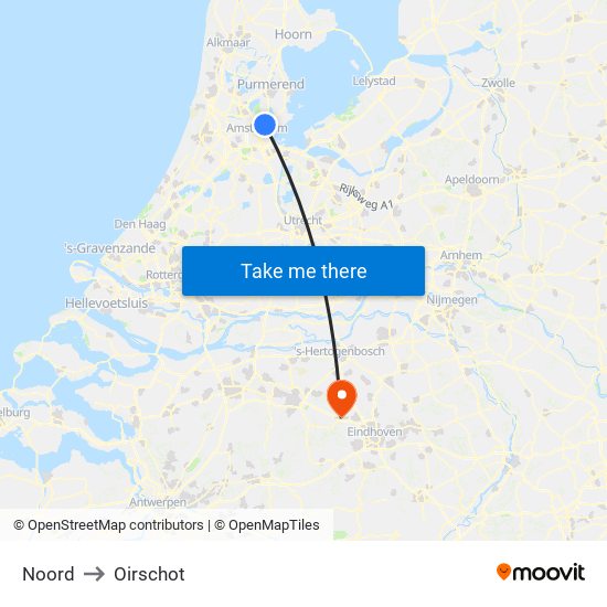 Noord to Oirschot map