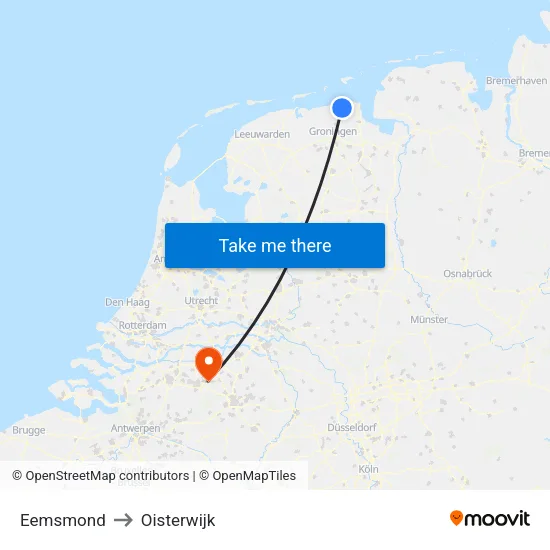 Eemsmond to Oisterwijk map