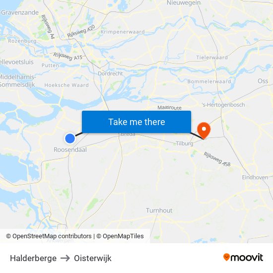 Halderberge to Oisterwijk map