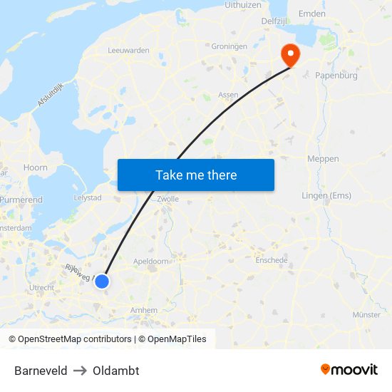 Barneveld to Oldambt map