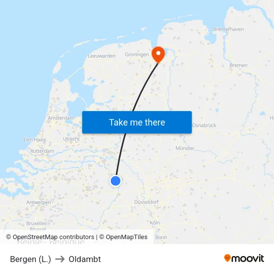 Bergen (L.) to Oldambt map
