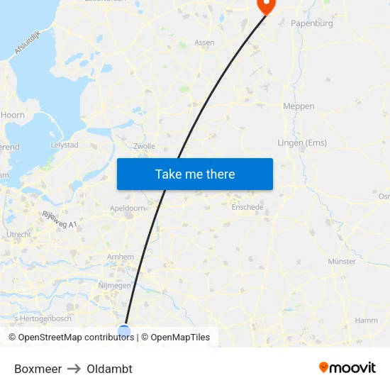 Boxmeer to Oldambt map
