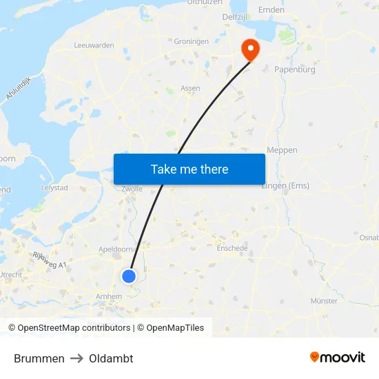 Brummen to Oldambt map