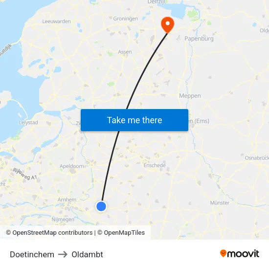 Doetinchem to Oldambt map